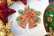 Дизайн машинной вышивки Винтажные новогодние колокольчики - 2 размера