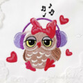 Дизайн машинной вышивки Влюбленная Сова