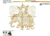 Дизайн машинной вышивки Восточный Слон - 3 размера