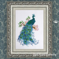 Дизайн машинной вышивки Восточный павлин на дереве - 3 размера