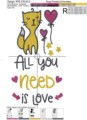 Дизайн машинной вышивки Все что тебе нужно это любовь