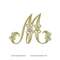 Дизайн машинной вышивки Заглавная буква M
