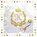 Дизайн машинной вышивки Золотое Обрамление с короной - 2 размера