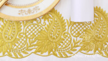Дизайн машинной вышивки Золотой Восточный кружевной бордюр