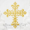 Дизайн машинной вышивки Золотой орнаментальный крестик - 2 размера