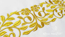 Дизайн машинной вышивки бордюр в старинном стиле с цветами - 4 размера