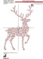 Дизайн машинной вышивки крестом Олень - 4 размера