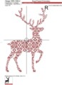Дизайн машинной вышивки крестом Олень - 4 размера