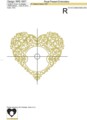 Дизайн машинной вышивки рамка для монограммы в форме сердца - 7 размеров