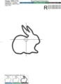 Дизайн машинной вышивки с Аппликацией Кролик - 4 размера