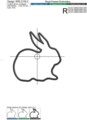 Дизайн машинной вышивки с Аппликацией Кролик - 4 размера