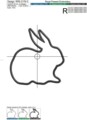 Дизайн машинной вышивки с Аппликацией Кролик - 4 размера