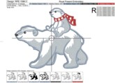 Дизайн машинной вышивки с аппликацией Белые Медведи - 3 размера