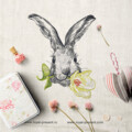 Дизайн вышивки Кролик с тюльпаном