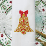 Новогодний колокольчик с рубинами - 4 размера