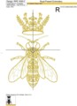 Дизайн вышивки Пчела с Короной - 5 размеров