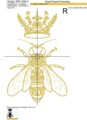 Дизайн вышивки Пчела с Короной - 5 размеров