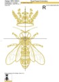 Дизайн вышивки Пчела с Короной - 5 размеров