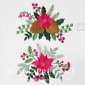Дизайны машинной вышивки Новогодние букеты - 3 размера