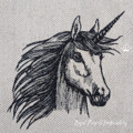 Единорог Дизайн машинной вышивки - 3 размера