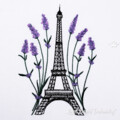 Эйфелева башня из Лаванды Дизайн машинной вышивки - 6 размеров