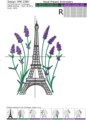 Эйфелева башня из Лаванды Дизайн машинной вышивки - 6 размеров