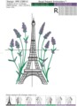 Эйфелева башня из Лаванды Дизайн машинной вышивки - 6 размеров