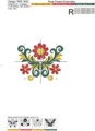 Фрагмент орнамента для машинной вышивки в стиле хохлома - 2 размера