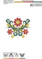 Фрагмент орнамента для машинной вышивки в стиле хохлома - 2 размера