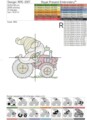 Гном на тракторе Дизайн машинной вышивки - 4 размера