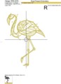 Графический Фламинго Дизайн машинной вышивки - 5 размеров