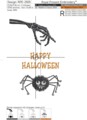 Happy Halloween паук на паутине Дизайн машинной вышивки - 6 размеров