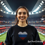 Трехцветный флаг сердце горизонтальный - 4 размера