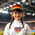 Трехцветный флаг сердце горизонтальный - 4 размера