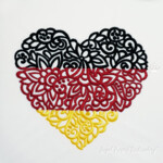 Трехцветный флаг сердце горизонтальный - 4 размера