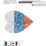 Трехцветный флаг сердце горизонтальный - 4 размера