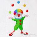 Клоун с мячиками Дизайн машинной вышивки - 3 размера