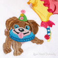Клоун с собачкой Дизайн машинной вышивки - 4 размера