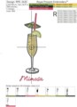 Коктейль Мимоза Дизайн машинной вышивки - 2 размера