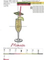 Коктейль Мимоза Дизайн машинной вышивки - 2 размера