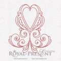 Коллекция дизайнов машинной вышивки Сердечные орнаменты