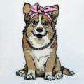 Корги Девочка Дизайн машинной вышивки - 5 размеров