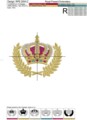 Королевская Корона в Венке Дизайн машинной вышивки - 3 размера