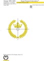 Корона в Венке Дизайн машинной вышивки - 3 размера
