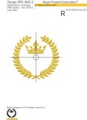 Корона в Венке Дизайн машинной вышивки - 3 размера