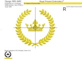 Корона в лавровом Венке Дизайн машинной вышивки - 2 размера