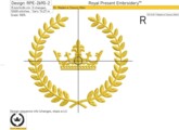 Корона в лавровом Венке Дизайн машинной вышивки - 2 размера