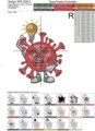 Коронавирус COVID-19 Бесплатный Дизайн машинной вышивки - 4 размера