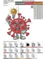Коронавирус COVID-19 Бесплатный Дизайн машинной вышивки - 4 размера