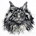 Кот Мейн-кун Портрет Средний - 4 размера